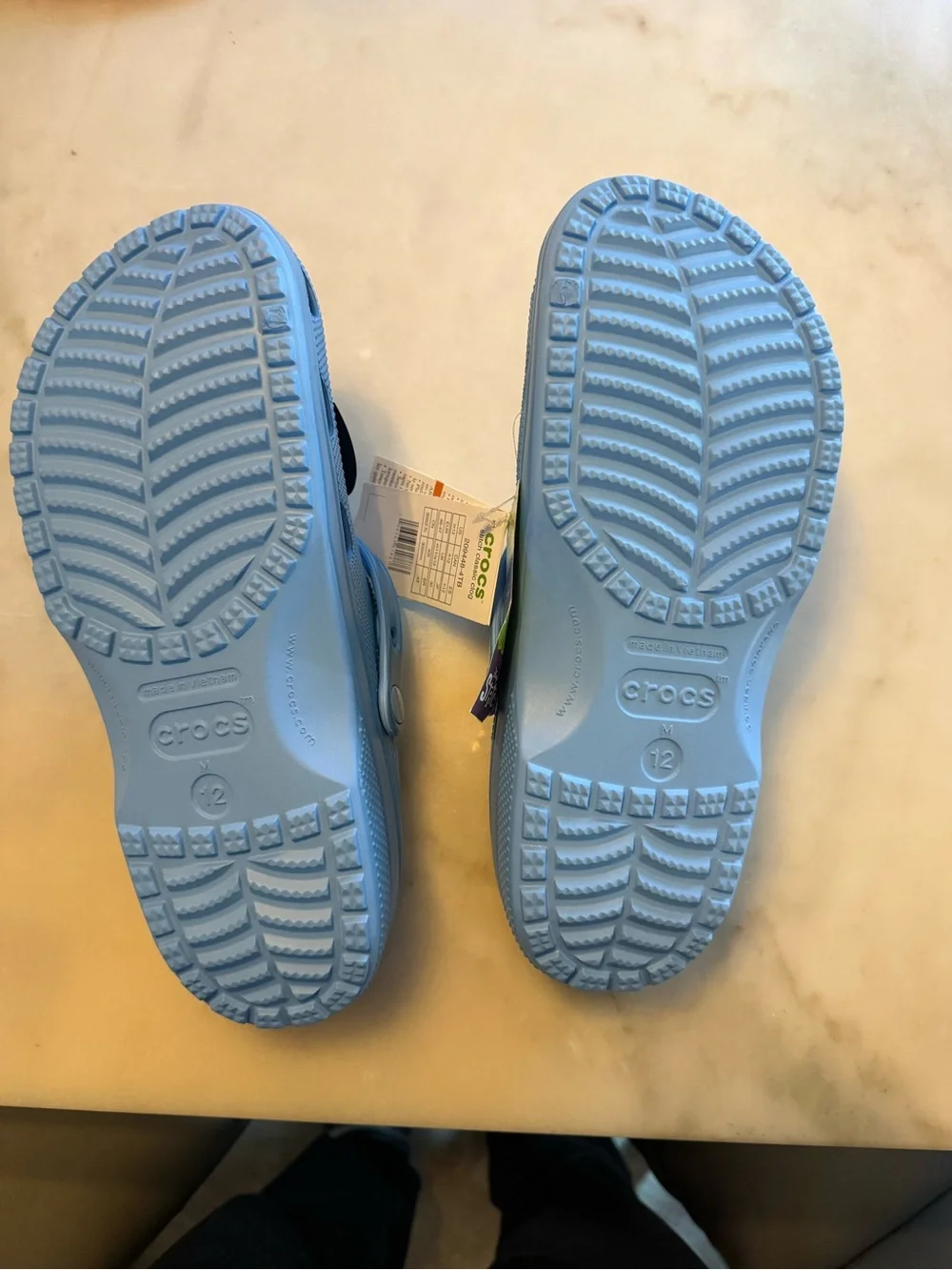 CROCS Kids Blue Stitch Clog Sandals with Pink Accent